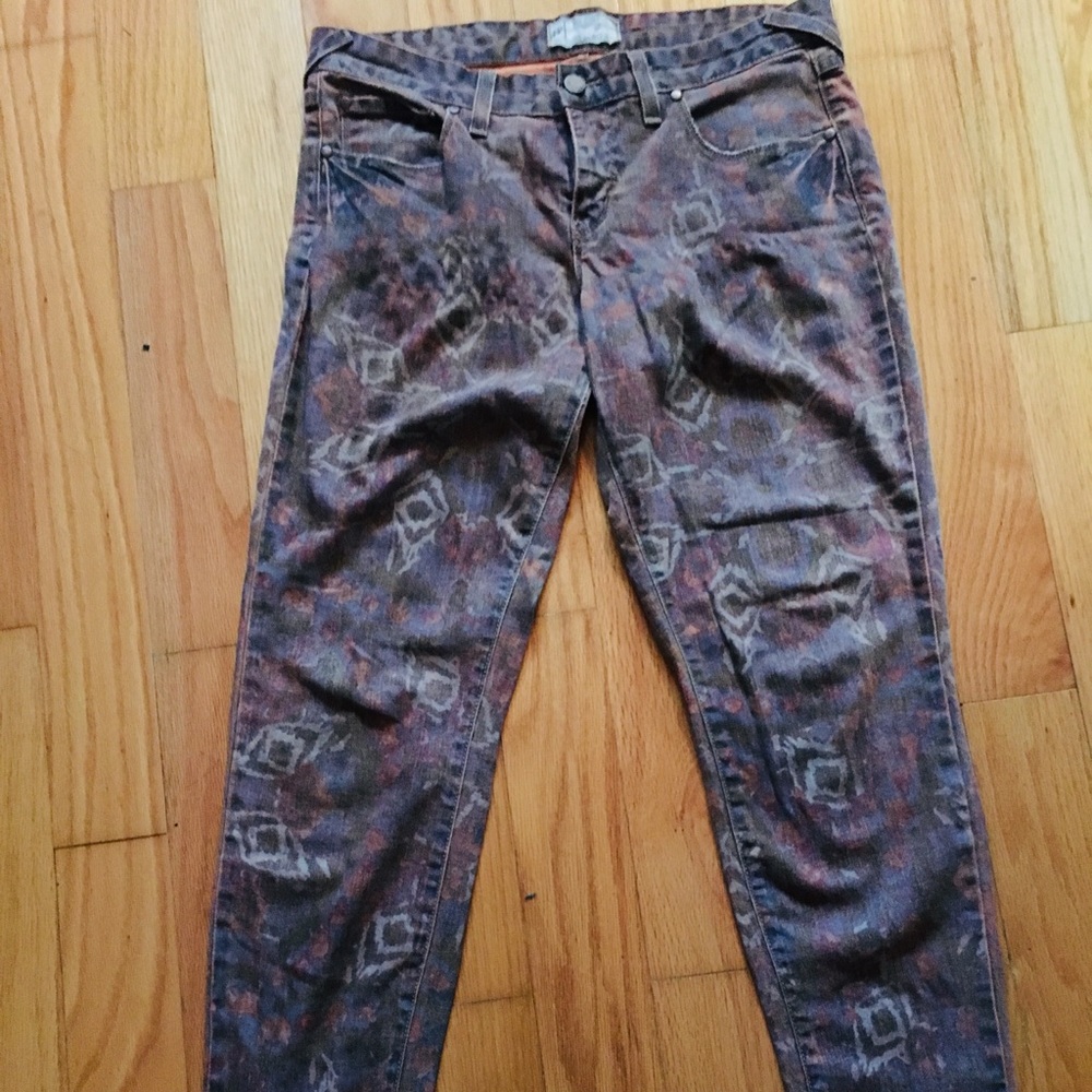 Free People print jeans.